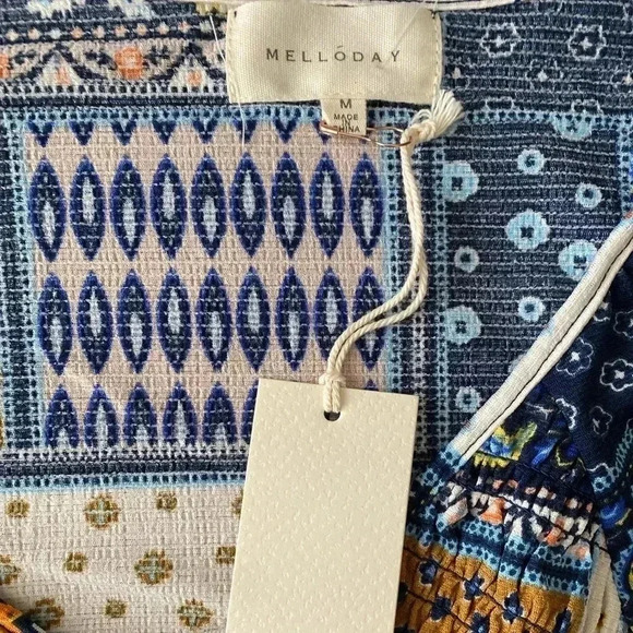 🆕Melloday Boho Patchwork Tunic Top M🆕 - Picture 8 of 10